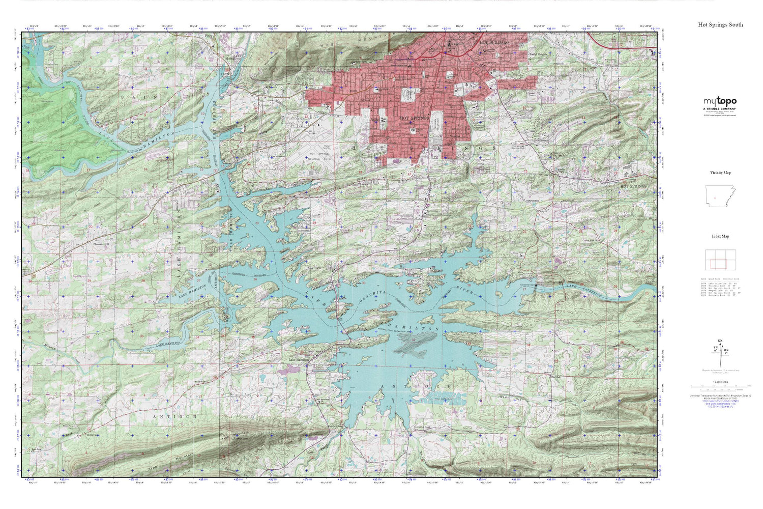 Hot Springs South MyTopo Explorer Series Map Image