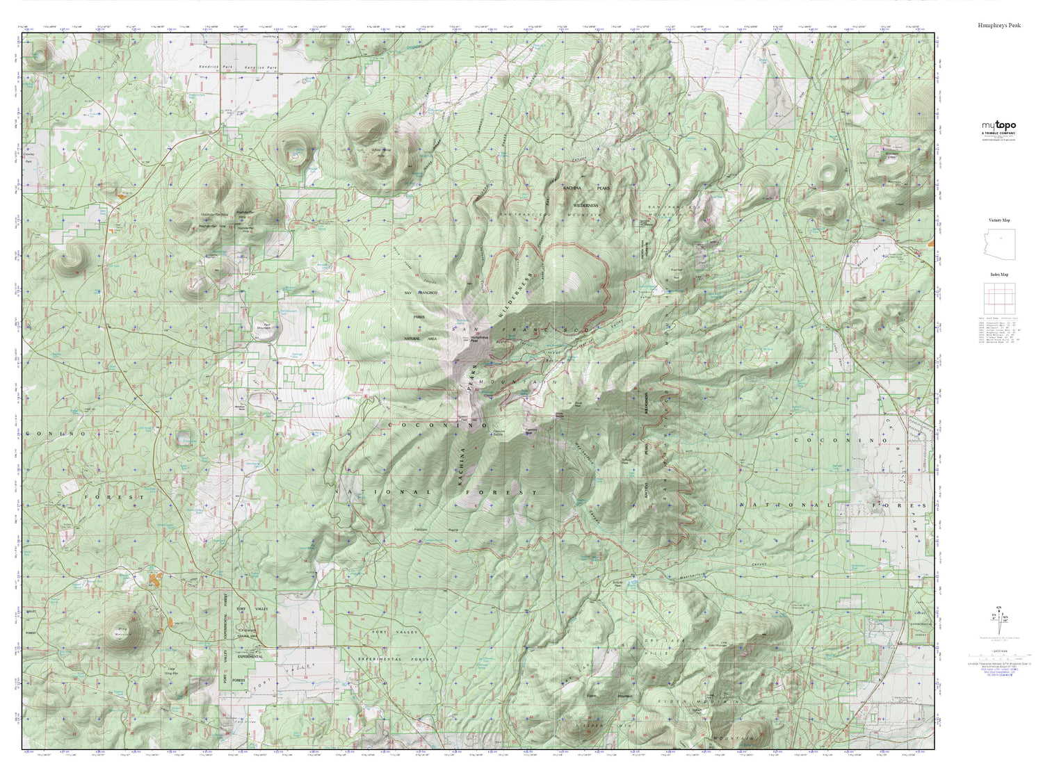 Humphreys Peak MyTopo Explorer Series Map Image