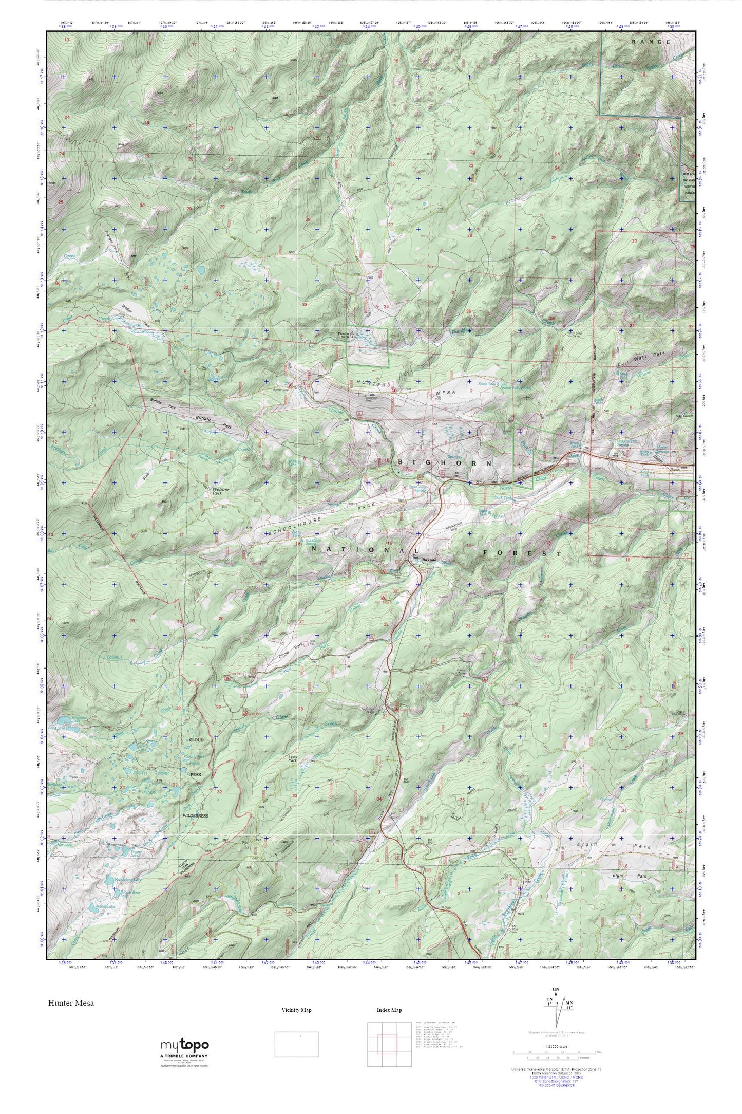 Hunter Mesa MyTopo Explorer Series Map Image