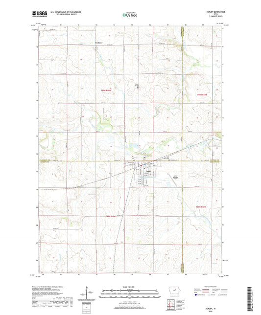 Ackley Iowa US Topo Map Image
