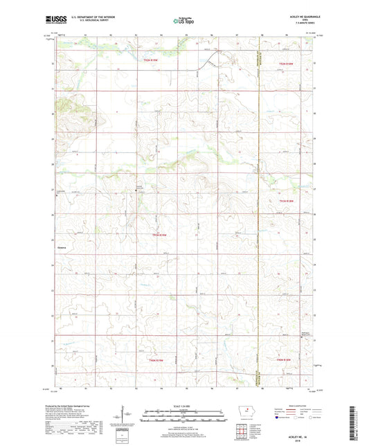 Ackley NE Iowa US Topo Map Image