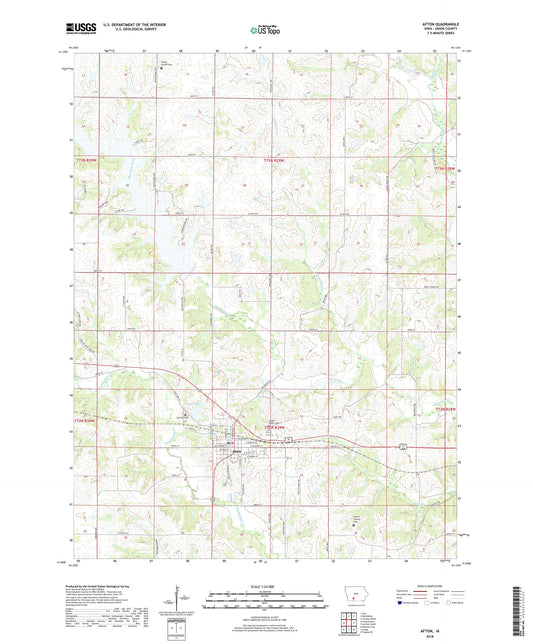 Afton Iowa US Topo Map Image