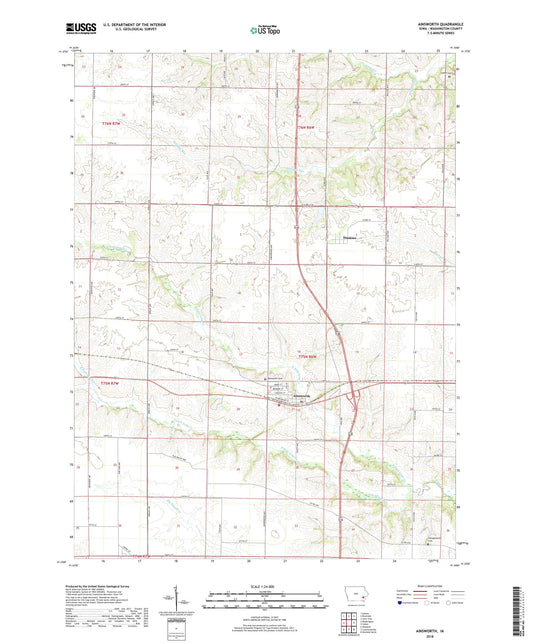 Ainsworth Iowa US Topo Map Image