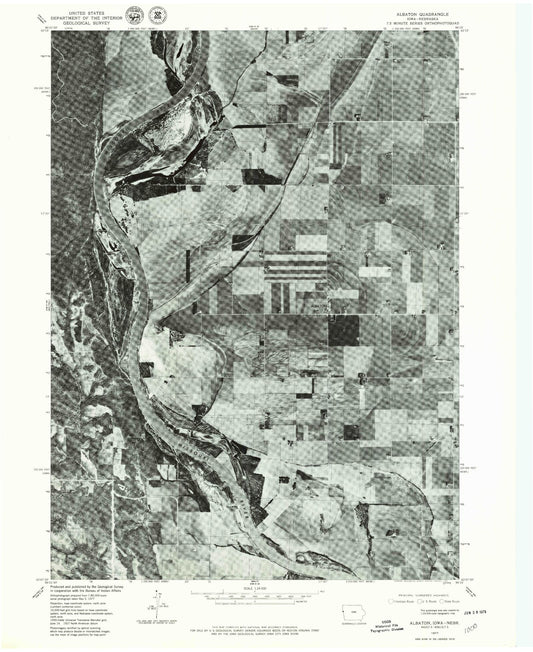 Classic USGS Albaton Iowa 7.5'x7.5' Topo Map Image
