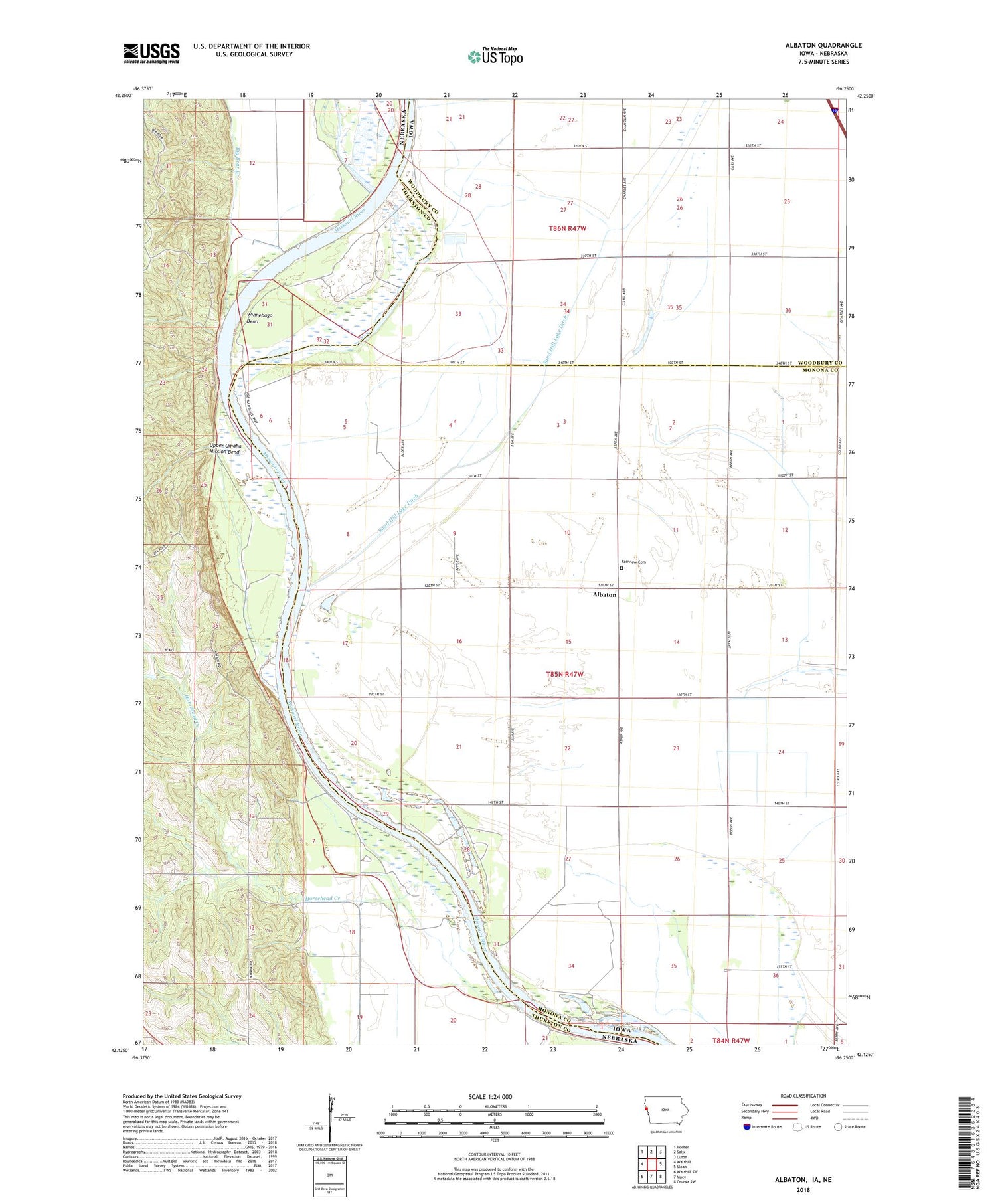 Albaton Iowa US Topo Map Image