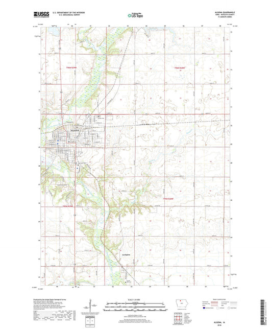 Algona Iowa US Topo Map Image