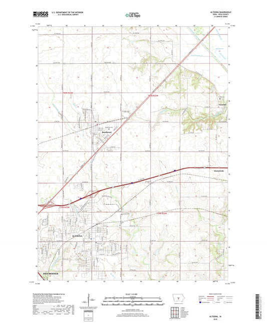 Altoona Iowa US Topo Map Image