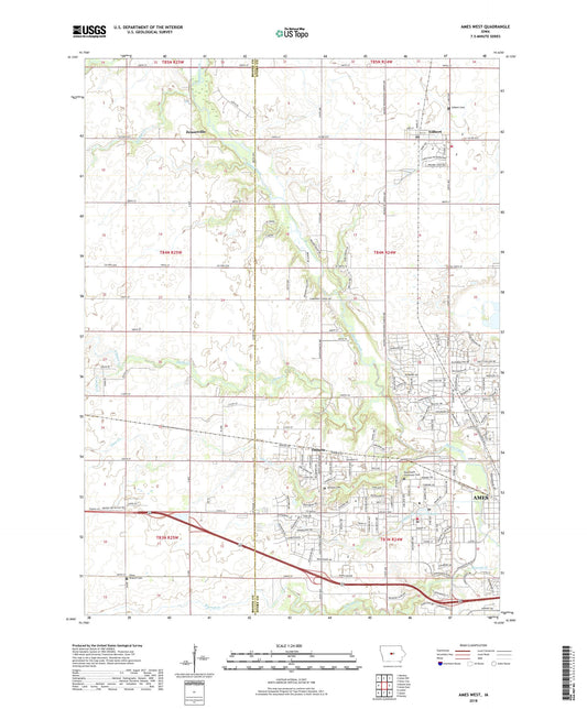 Ames West Iowa US Topo Map Image