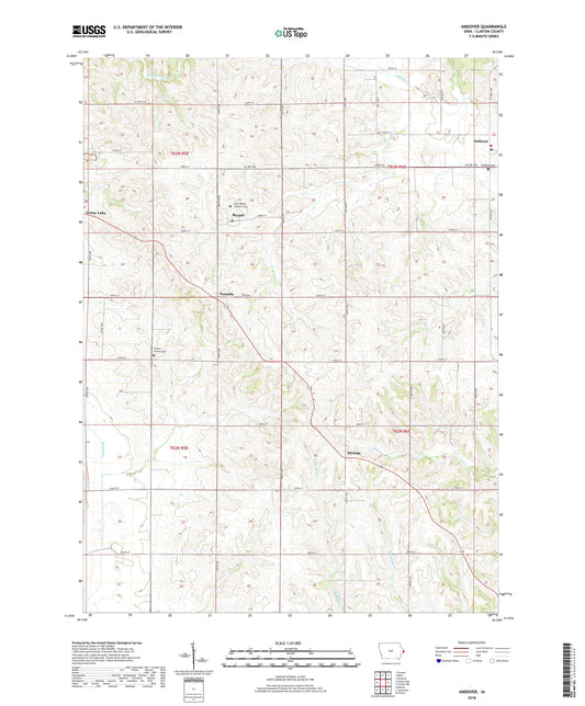 Andover Iowa US Topo Map Image