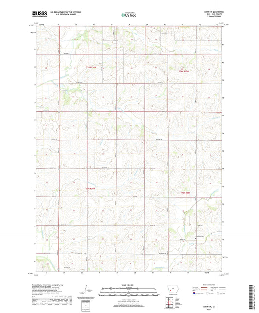 Anita SW Iowa US Topo Map Image