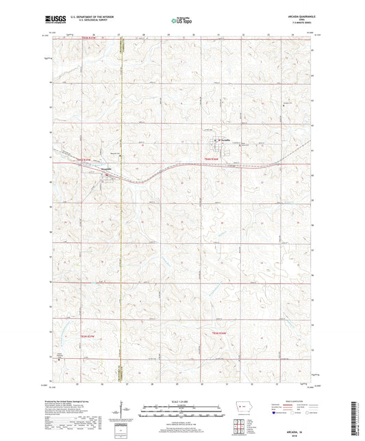 Arcadia Iowa US Topo Map Image