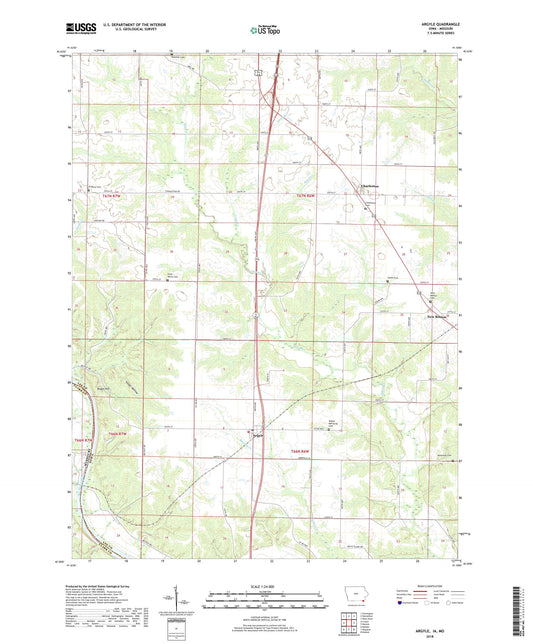 Argyle Iowa US Topo Map Image