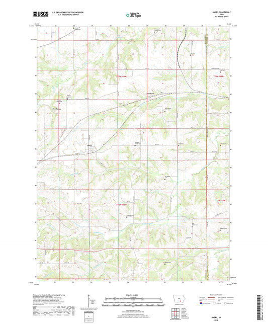 Avery Iowa US Topo Map Image