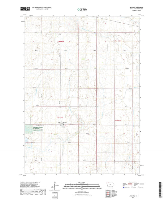Ayrshire Iowa US Topo Map Image