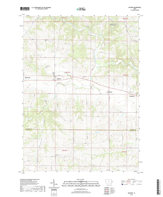 Baldwin Iowa US Topo Map Image