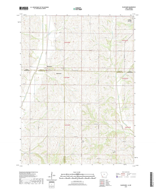 Blanchard Iowa US Topo Map Image