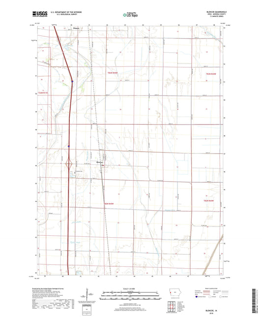Blencoe Iowa US Topo Map Image