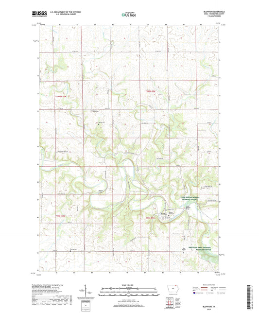 Bluffton Iowa US Topo Map Image