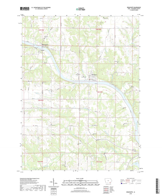 Bonaparte Iowa US Topo Map Image