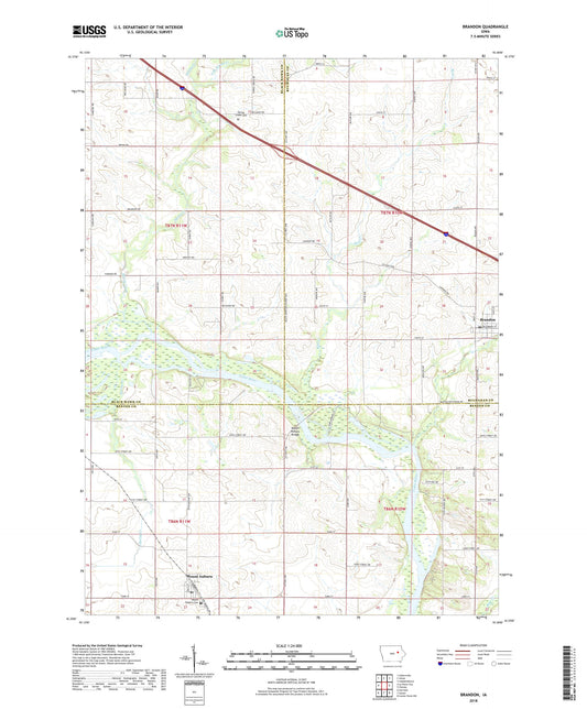 Brandon Iowa US Topo Map Image