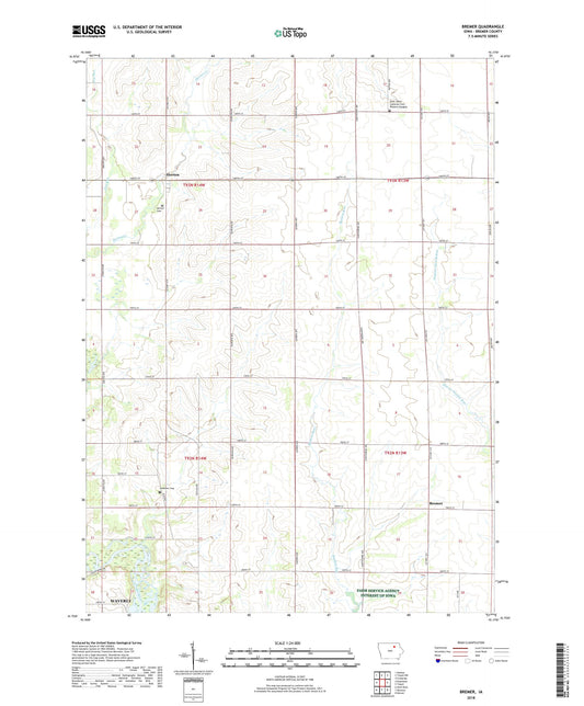 Bremer Iowa US Topo Map Image
