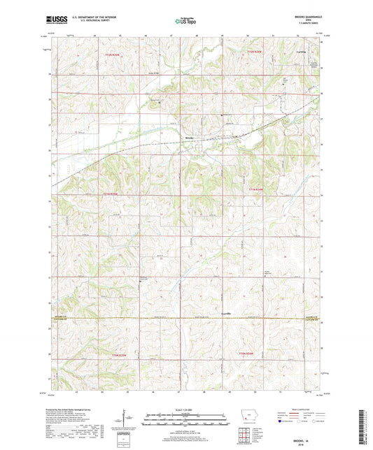 Brooks Iowa US Topo Map Image