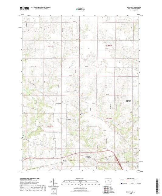 Brookville Iowa US Topo Map Image