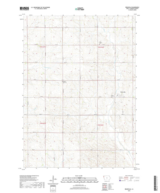 Brunsville Iowa US Topo Map Image