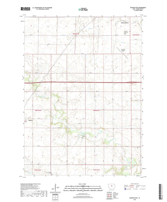 Buckeye East Iowa US Topo Map Image
