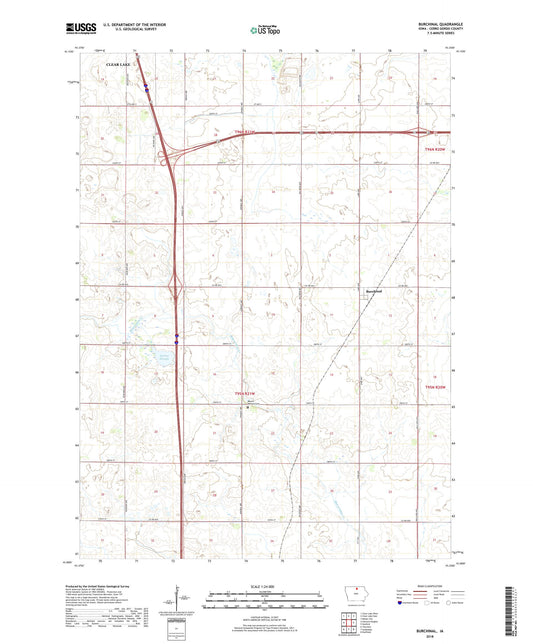 Burchinal Iowa US Topo Map Image