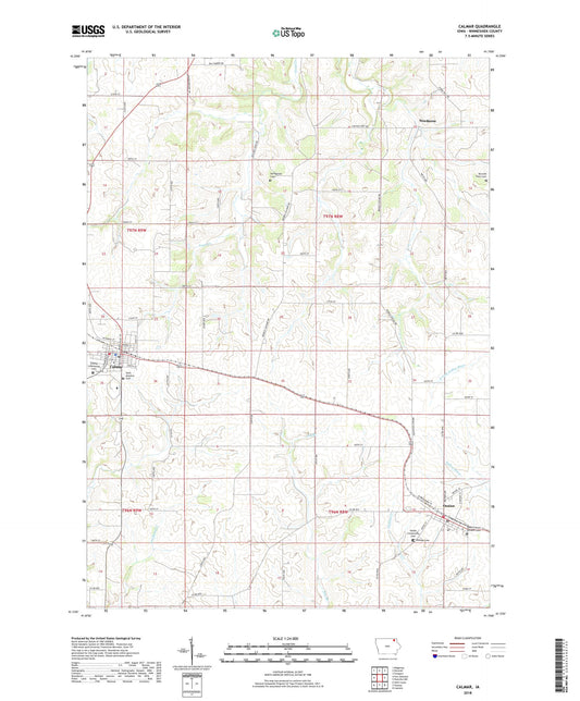 Calmar Iowa US Topo Map Image