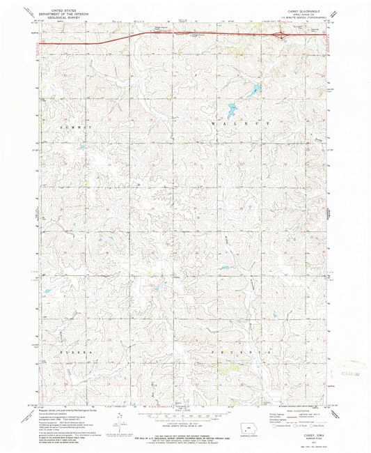 Classic USGS Canby Iowa 7.5'x7.5' Topo Map Image