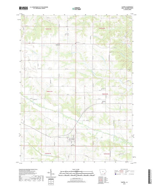 Cantril Iowa US Topo Map Image