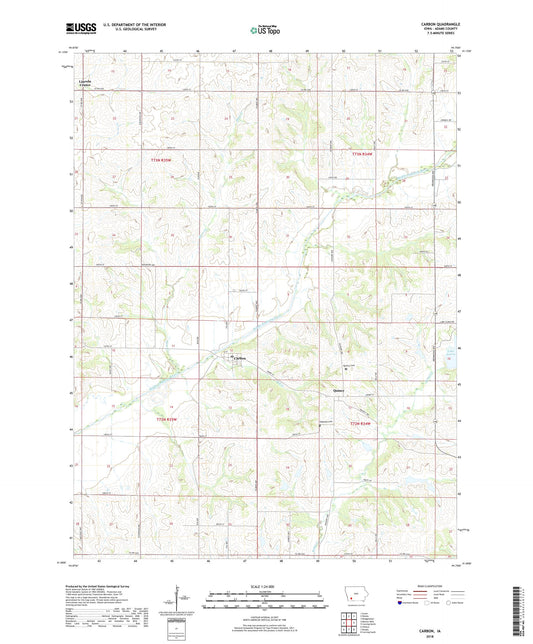 Carbon Iowa US Topo Map Image