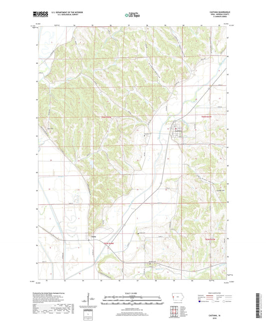 Castana Iowa US Topo Map Image