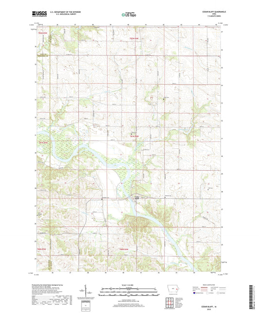 Cedar Bluff Iowa US Topo Map Image