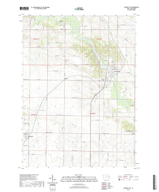 Central City Iowa US Topo Map Image