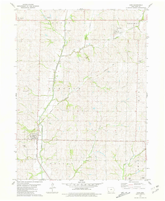 Classic USGS Coin Iowa 7.5'x7.5' Topo Map Image