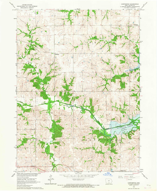 Classic USGS Confidence Iowa 7.5'x7.5' Topo Map Image