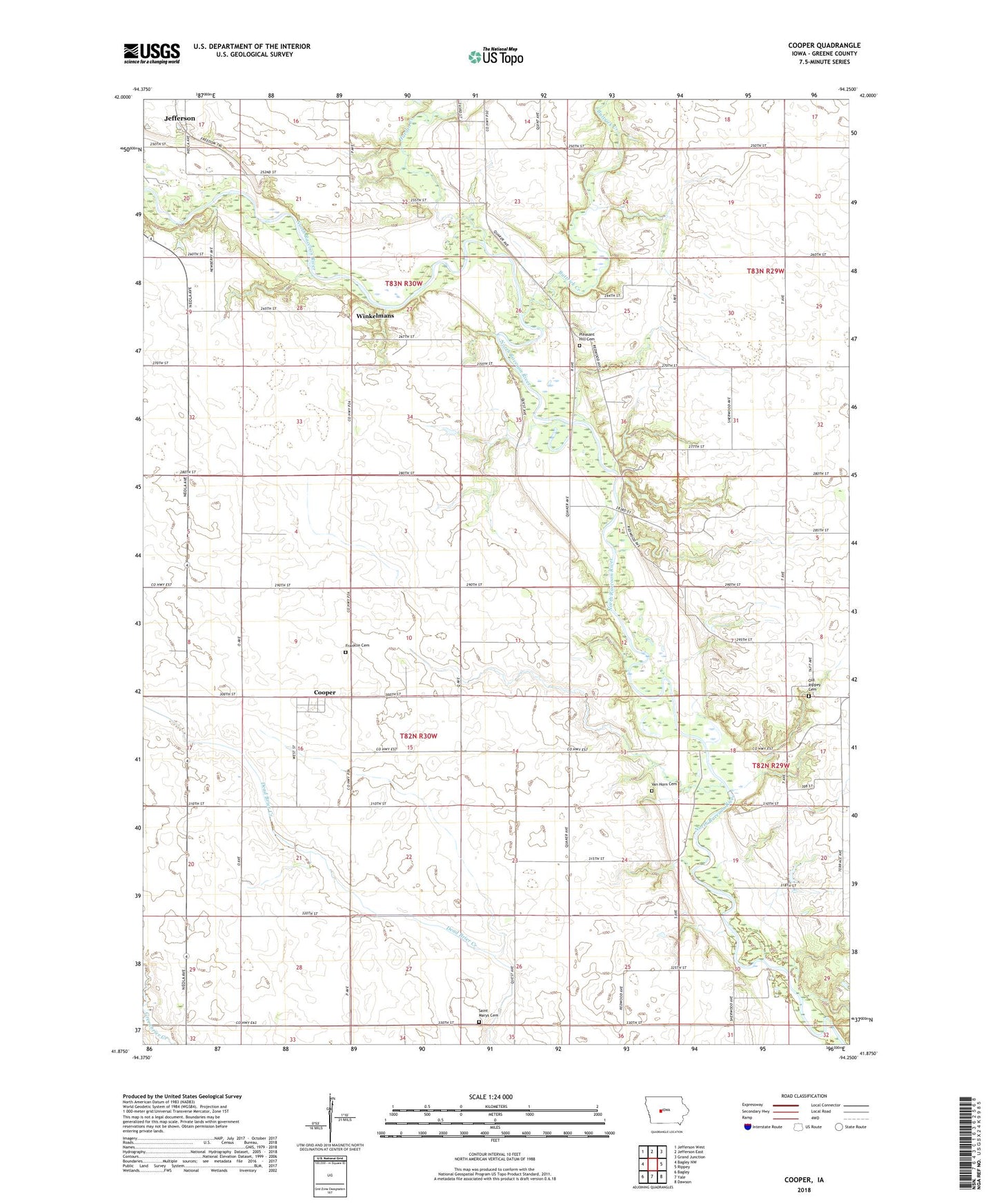 Cooper Iowa US Topo Map Image