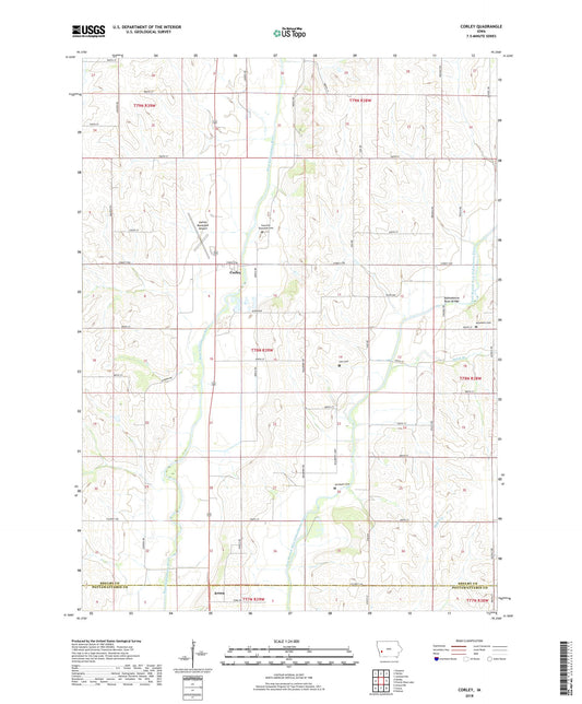 Corley Iowa US Topo Map Image