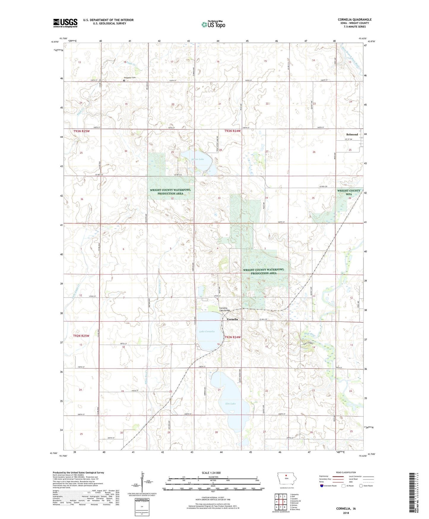 Cornelia Iowa US Topo Map Image