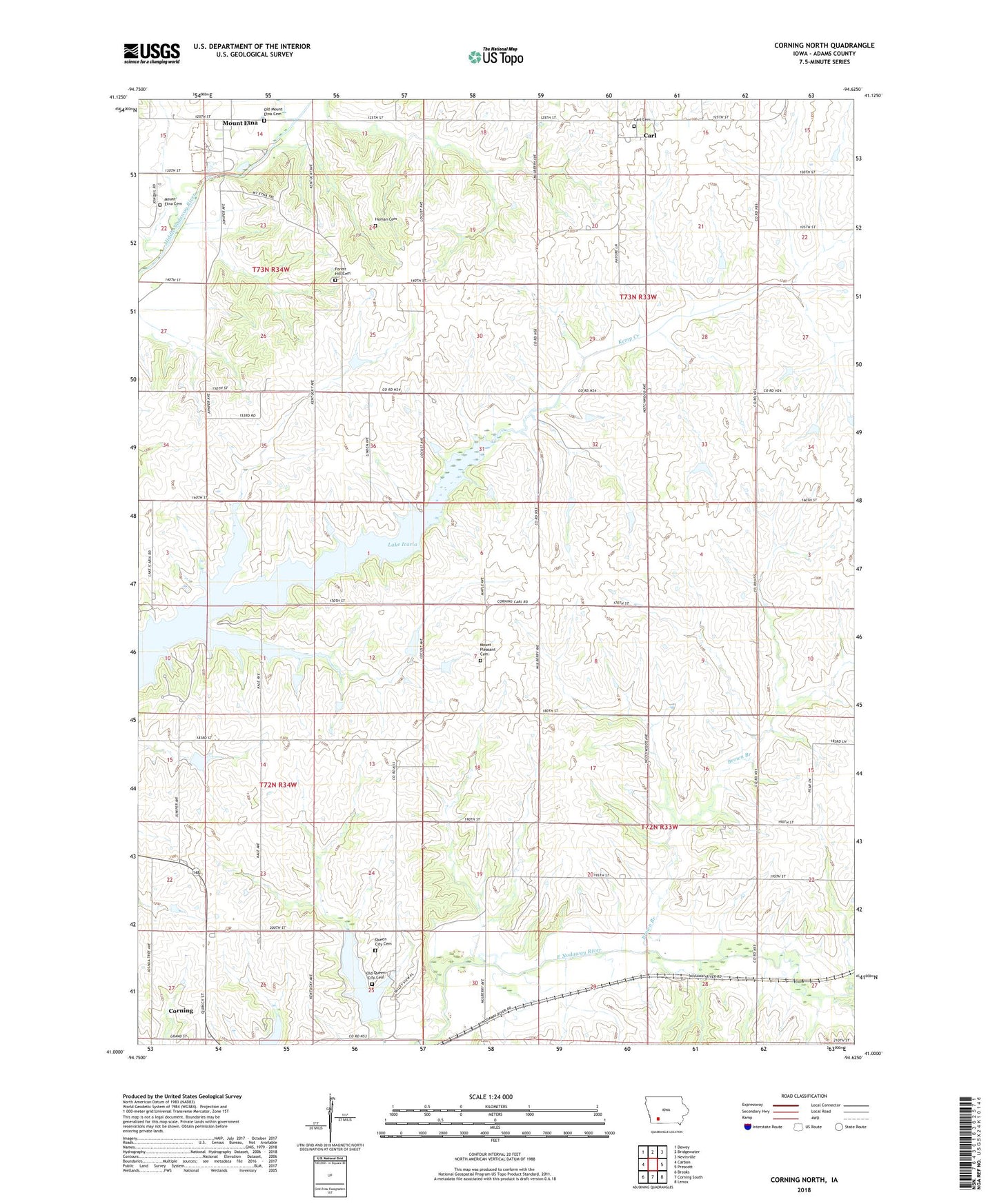 Corning North Iowa US Topo Map Image