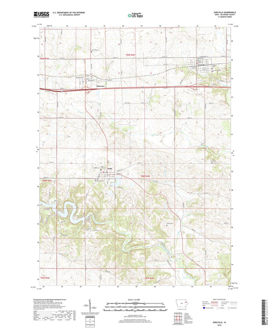 Earlville Iowa US Topo Map Image