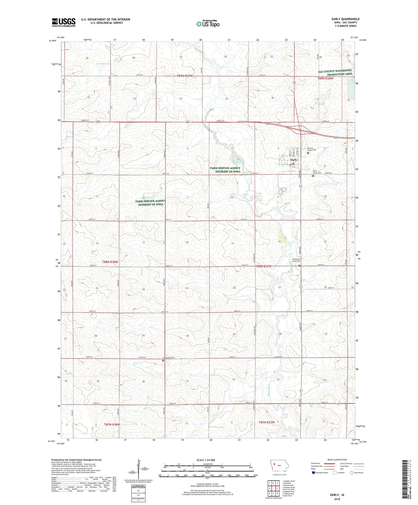 Early Iowa US Topo Map Image