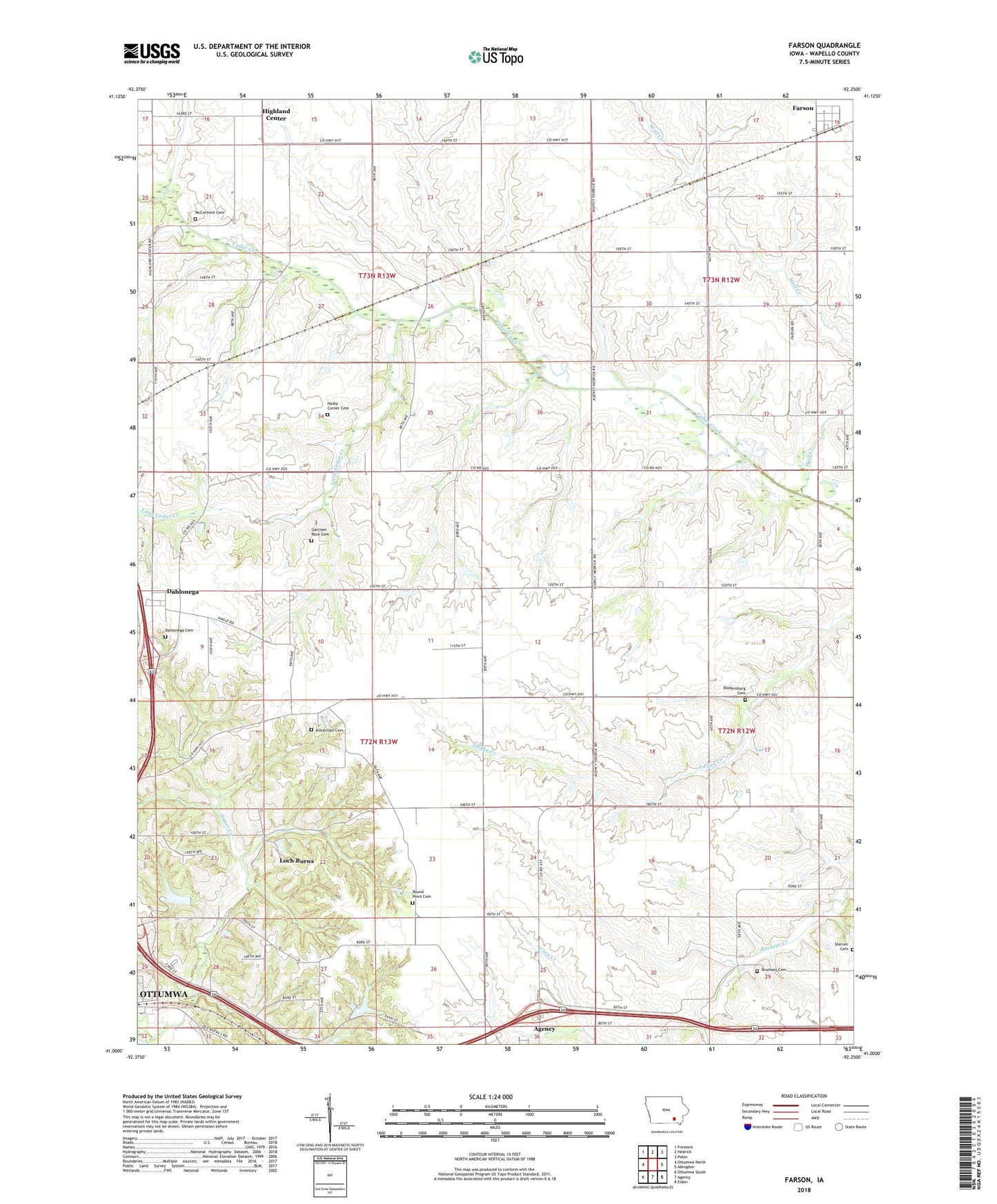 Farson Iowa US Topo Map Image