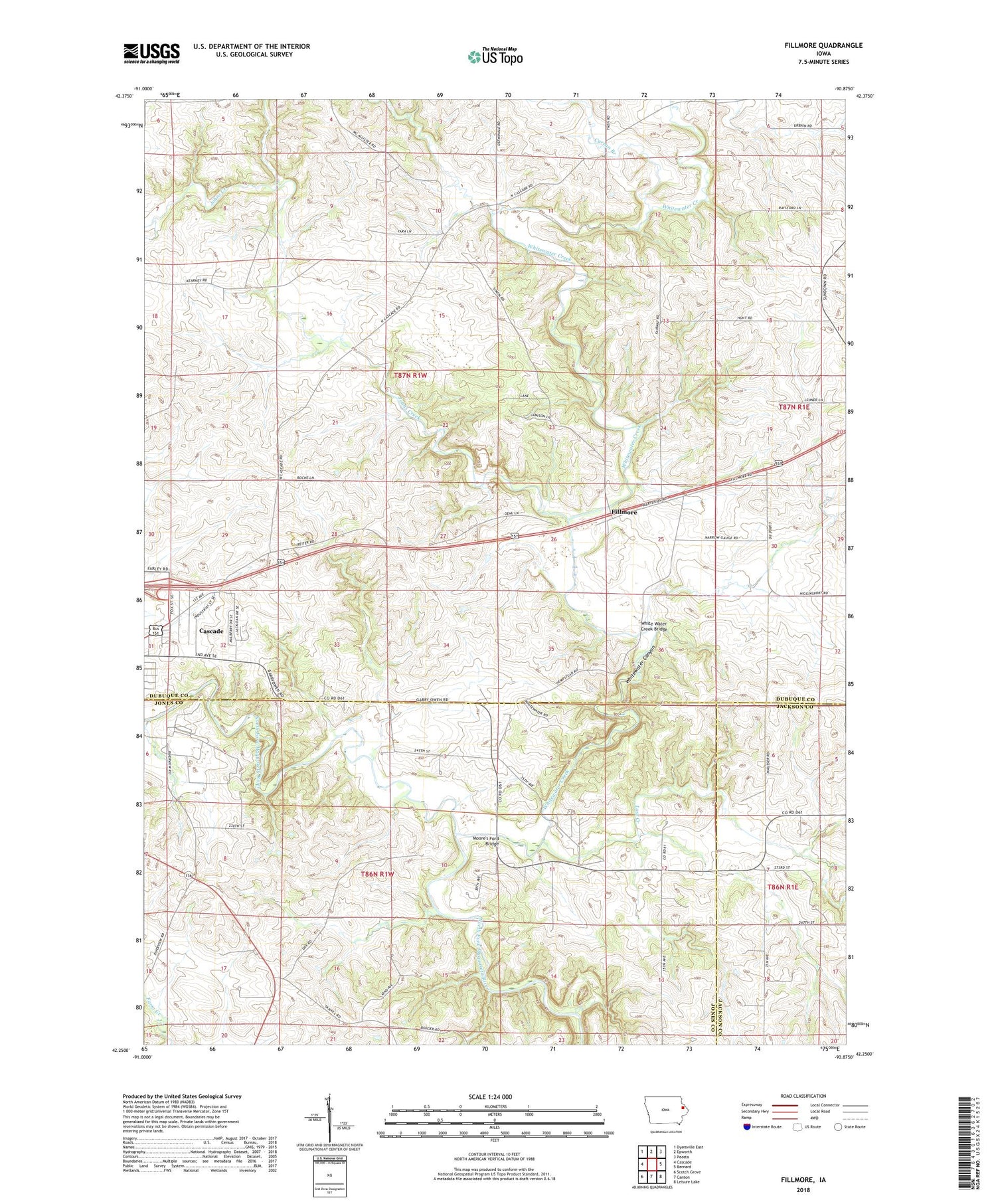 Fillmore Iowa US Topo Map Image