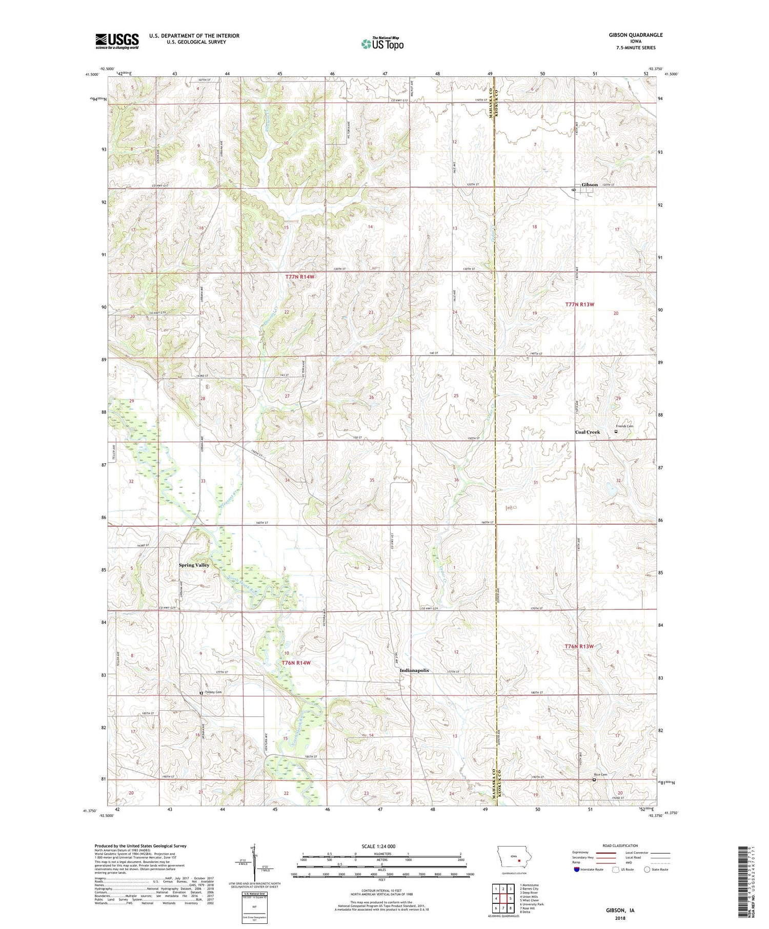 Gibson Iowa US Topo Map Image
