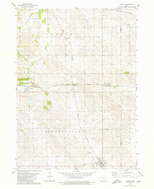 Classic USGS Gilman Iowa 7.5'x7.5' Topo Map Image
