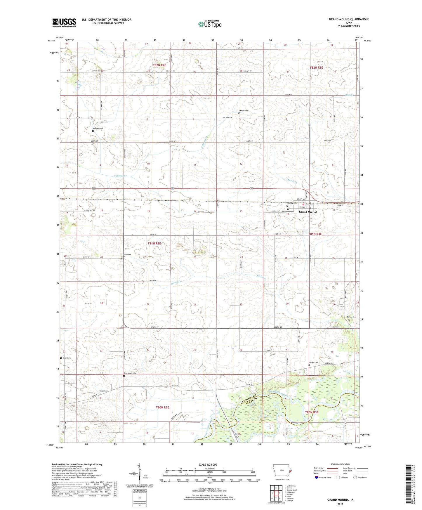 Grand Mound Iowa US Topo Map Image